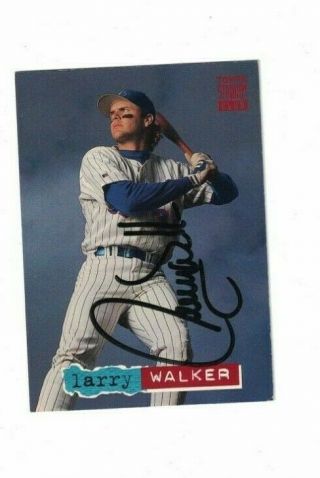 Larry Walker Montreal Expos Signed 1994 Topps Stadium Baseball Card W/our