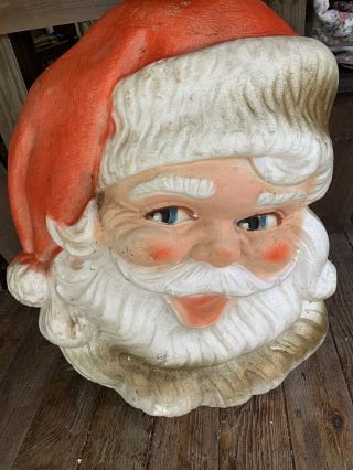 Large Vintage Styrofoam Store Display Santa Claus Face