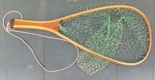 Vintage Wood Trout Fly Fishing Landing Net