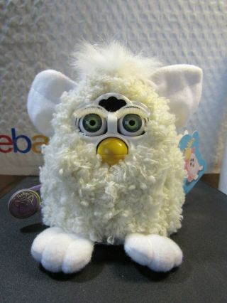 Vintage 1999 Furby Baby White Sheep Blue Eyes and all Tags 2