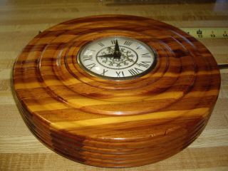 Vintage Lanshire Electric Wall Clock Great  Cedar Wood?