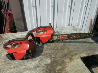 Vintage Homelite Pair 2 Red Chainsaw 1 Pulls Other Does Not 16 " Bar/chain