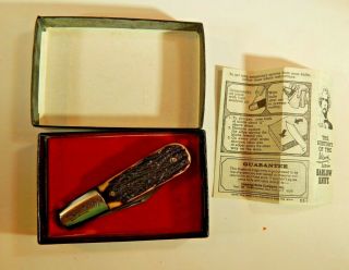 Vintage Imperial Barlow Mark Twain Two Blade Folding Pocket Knife Paper & Box