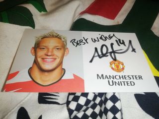 Alan Smith Hand Signed Manchester United Autograph Card Rare