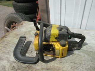 Vintage Mcculloch 610 Chainsaw,  Yellow Black Flywheel Turns Good No Bar Or Chain