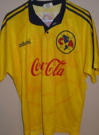 Vtg 90s Adidas Club America Futbol Soccer Sol Jersey Mexico Coca Cola Sz Xl