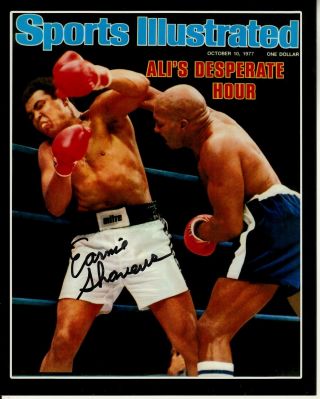 Earnie Shavers Signed Muhammad Ali 8x10 W/ Sports Illustrated Cover Proof