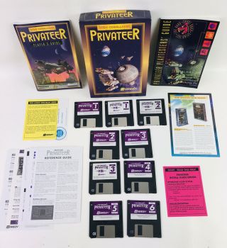Vintage Wing Commander Privateer 1993 Pc 3.  5” Computer Game Big Box Complete 1