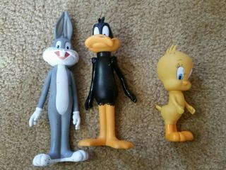 Vintage Looney Tunes Bugs Bunny Daffy Duck Tweety Soft Vinyl Warner Bros 1990