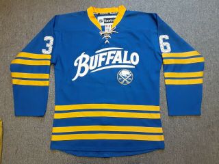 Vtg Reebok Nhl Buffalo Sabres 36 Patrick Kaleta Hockey Jersey Shirt Blue 48