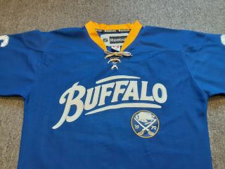 VTG Reebok NHL Buffalo Sabres 36 Patrick Kaleta Hockey Jersey Shirt Blue 48 3