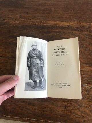 With Winston Churchill At The Front By Captain X 1924 Gowans And Gray