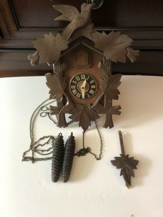 Vintage German Cuckoo Clock Mfg Co.  West Germany Wood
