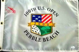 2000 Us Open Pebble Beach Pin Flag Signed By Fuzzy Zoeller - Jsa -