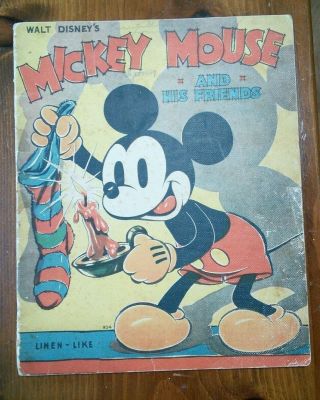Walt Disney Studio 1936 1st Edition Mickey Mouse And His Friends.  Linen Like Boo
