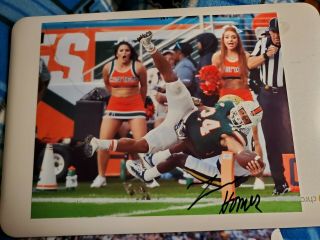Travis Homer Signed 8x10 Photo Miami Hurricanes Seattle Seahawks Autographed