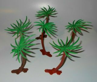 Vintage 1960s Multiple Mpc Prehistoric Dinosaur Play Set Plastic Palm Trees