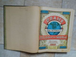 Collectible 1902 Cram ' s Unrivaled Atlas of the World - 15 