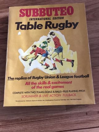 Vintage Subbuteo Rugby International Edition Table Rugby - Boxed