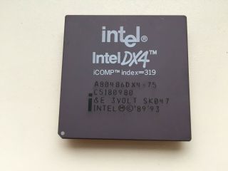Intel A80486dx4 - 75 Sk047,  486 Dx4 75mhz,  Vintage Cpu,  Top Cond