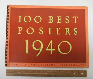 Vintage 1940 Book 100 Best Posters Advertising Billboard Signs Disney Etc Yz4227