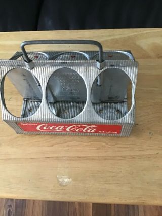 Vintage Coca - Cola Aluminum Metal 6 Pack Bottle Carrier