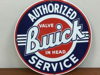 Vintage Buick Authorized Service Porcelain Enamel Steel Sign Ande Rooney 11 1/4 "