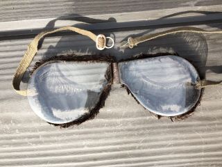 Vintage Veteran Early Aviation Motorcycle Goggles Lightweight Military Steampunk