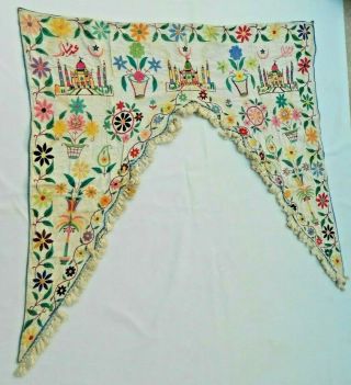 Indian Toran Vintage Hand Made Embroidered Door Window Wall Hanging 263