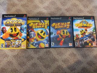 Vintage Playstation 2 Ps2 Pac - Man Power Pack 2,  3,  World Rally Complete Cib