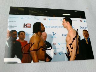Wladimir Klitschko & Chris Byrd Heavyweight Boxing In - Person Signed Photo 4 X 6