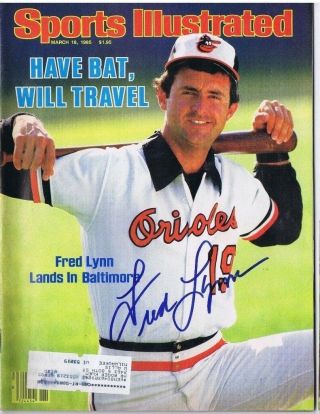 Fred Lynn Signed Sports Illustrated S.  I.  - Baltimore Orioles - Boston Red Sox
