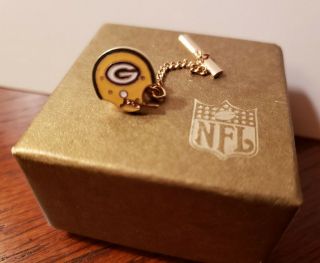 Rare Vintage 1960s Green Bay Packers Jewelry Tie Clip Pin Nfl Box Starr