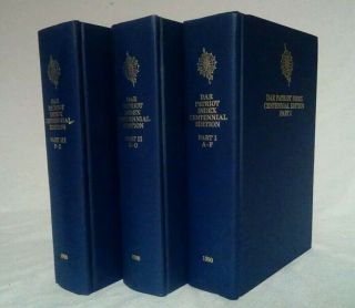 Dar Patriot Index Centennial Edition Complete 3 Vol Set 1990 Washington D.  C.