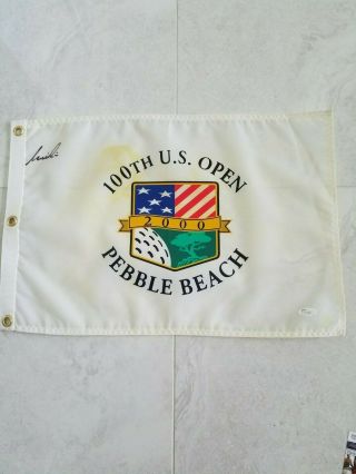 2000 Us Open Pebble Beach Pin Flag Signed By Nick Price - Jsa