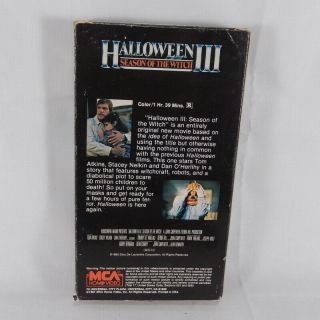 Vintage Halloween III Season of the Witch Horror VHS Tape MCA Home Video 3