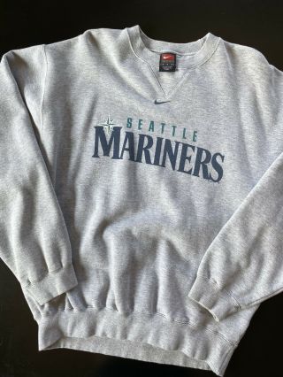 Vintage Nike Seattle Mariners Mlb Baseball Mini Swoosh Sweatshirt Sz M Sweater