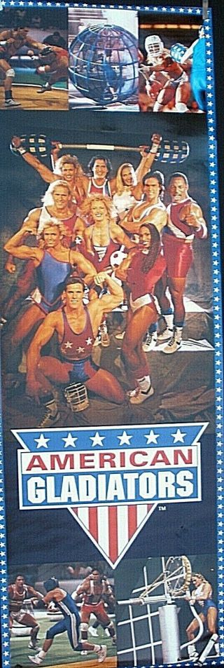 Rare American Gladiators 1991 Vintage Tv Huge Pin Up Poster
