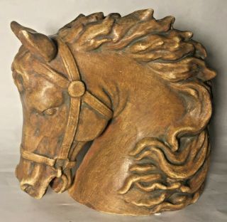 Vintage Napco Horse Head Planter Vase Pencil Holder Pottery Bridled Equestrian