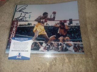Bas Bgs Tommy Hitman Hearns Signed 8x10 Boxing Photo Beckett Authentic