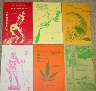 1968 - 1972 Vintage Marijuana Drug Mary Jane Superweed Guidebooks Set Of 6