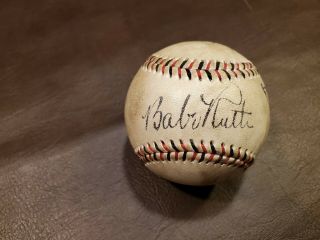 Babe Ruth/ty Cobb/lou Gehrig Red And Black Stitched Autographed Baseball Reprint