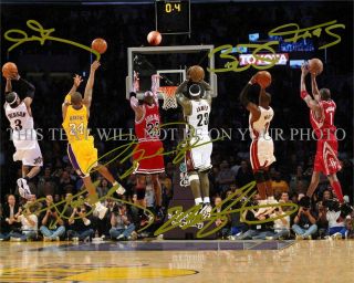 Kobe Bryant Michael Jordan Lebron James Wade,  Signed Autograph 8x10 Rpt Photo