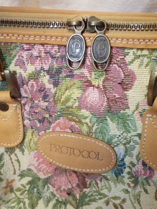 Vintage Protocol Tapestry Purse Shoulder Handbag Overnight Carry - On Bag CUTE 3