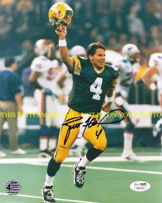 Brett Favre Signed Autograph Auto 8x10 Rp Photo Green Bay Packers Win Farve
