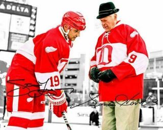 Steve Yzerman Gordie Howe Detroit Red Wings Hof Signed Photo Autograph Reprint