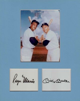 Mantle & Maris,  Yankees,  Custom 8 By 10 Matted Reprint Photo & Reprint Autograph