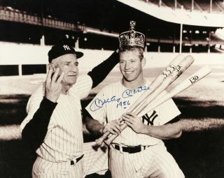 Mlb Ny Yankees Mickey Mantle 8x10 Signed Autographed Reprint Photo Triple Crown
