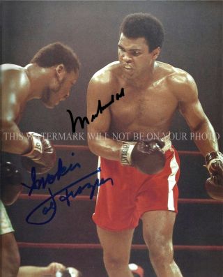 Muhammad Ali And Smokin Joe Frazier Signed Autograph Auto 8x10 Rpnt Photo Punch