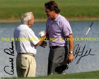 Phil Mickelson And Arnold Palmer Signed Autograph Auto 8x10 Rpt Photo